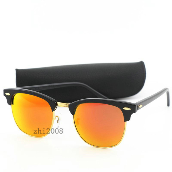 10pcs Brand Designer Retro Sunglasses High Quality Metal Hinge Men Glasses Women Sun glasses Red Colorful UV400 Glass lens Unisex with box