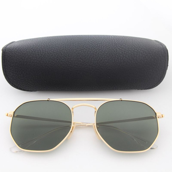 New Classic Gold Metal Frame Green Sunglasses Men Women Brand Designer Sun Glasses Fashion Gafas Oculos De Sol UV400 with cases and box