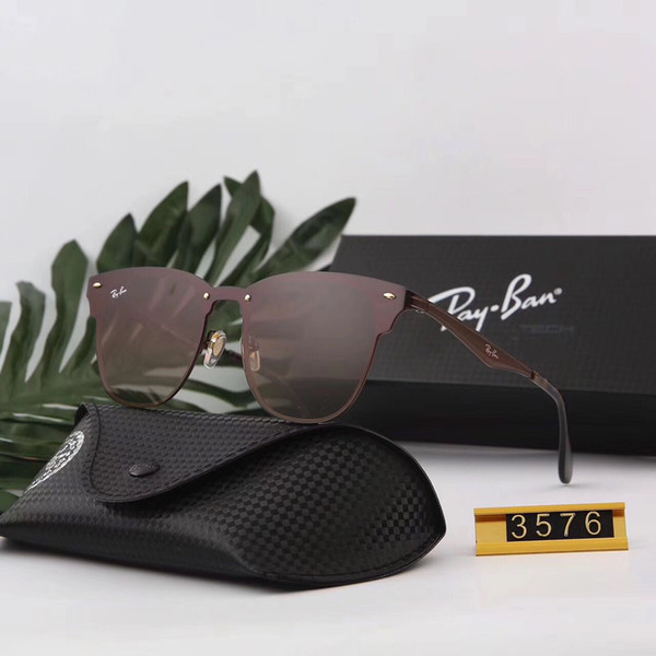 New
Ray
Bans Sunglasses Vintage Pilot Brand Band UV400 Protection Man Women Ben Wayfarer Sun Glasses With Box Case 3576 3576N