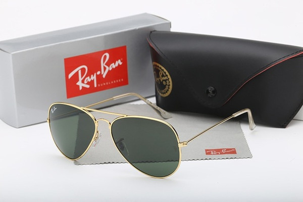 New
Ray
Bans Sunglasses Vintage Pilot Brand Band UV400 Protection Man Women Ben Wayfarer Sun Glasses With Box Case 3025