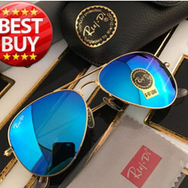 1pcs High quality Polarized glasses Men Women Designer Classic Retro Sunglasses Sun Glasses Eyewear Gold Frame Brown Glass Lens lens