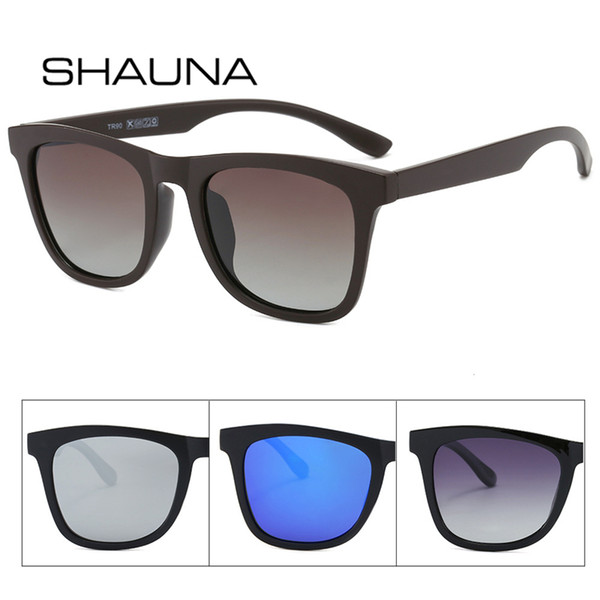 SHAUNA New Arrival Fashion Men Women TR90 Polarized Sunglasses High Strength Bending Mirror Lens Summer Driving Glasses Eyewear