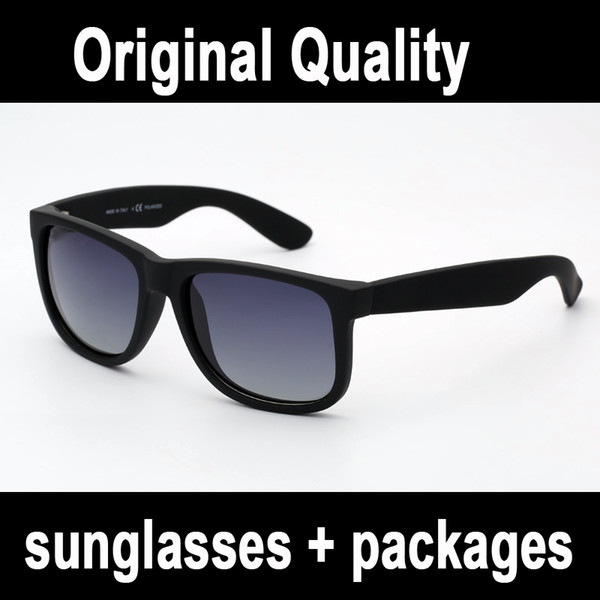 real quality brand sunglasses 4165 justin model polarized lenses man woman with original leather case packages, accessories grey silver box