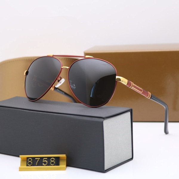 New high quality sunglasses brand designer fashion 8758 sunglass Mens Womens sun glasses with original box