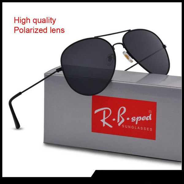 Luxury Brand Sunglasses For Men Women Designer Mirror Classic Pilot Polarized Sun Glasses UV400 Driving glasses with brown cases