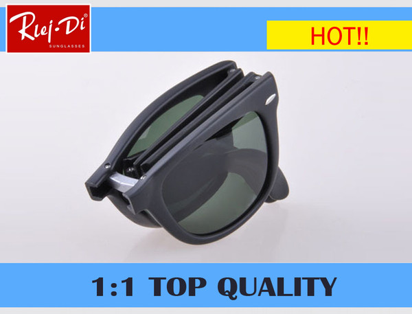 New Vintage Women Steampunk Oversize Folding Sunglasses Luxury Brand Designer Men Sunglasses UV400 Large G15 glass Lens With Case box 4105