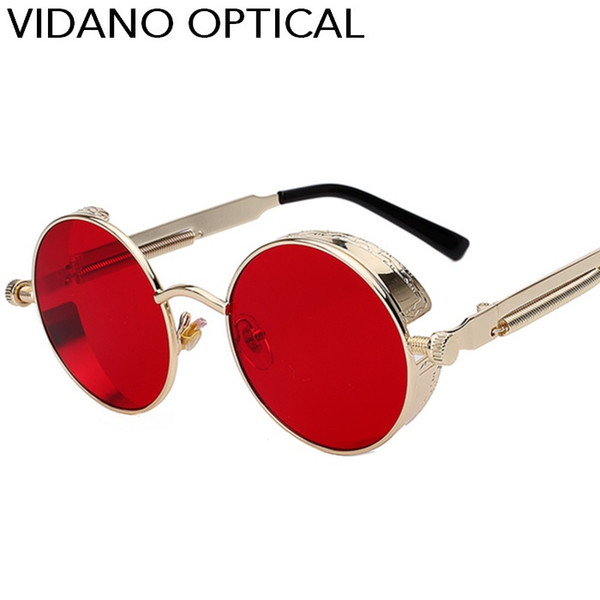 Vidano Optical Round Metal Sunglasses Steampunk Men Women New Fashion Glasses Luxury Designer Retro Vintage Sunglasses UV400