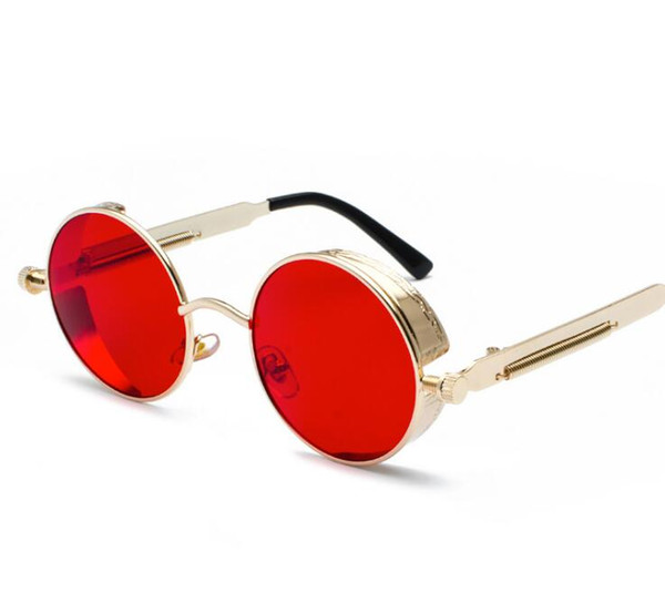 Round Metal Sunglasses Steampunk Men Women Fashion Glasses Brand Designer Retro Vintage Sunglasses UV400