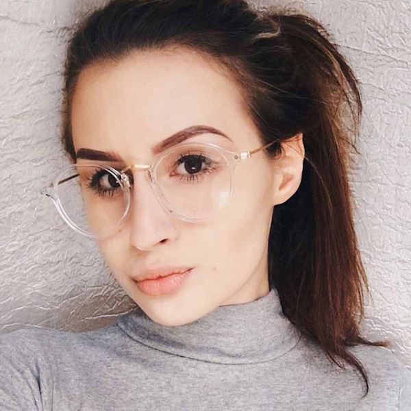 Feishini 2019 Myopia Eyeglasses frames Men Round Clear Vision Optical Glasses Frame Women Vintage Prescription Transparent 2447