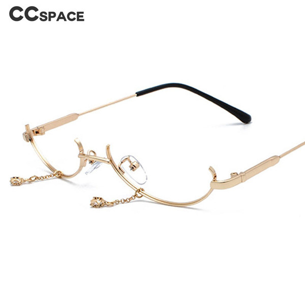 No Lens Glasses Frames Metal Half Frame Women Optical Fashion Computer Glasses 48023