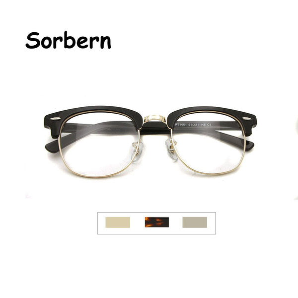 Brand Designer Optical Frame Glasses Men Eyeglasses Semi-Rimless Eyeglass Vintage Round Eyewear Frames Women Occhiali