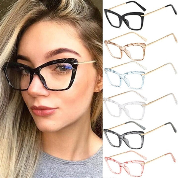 5 colors cat eye glasses frame transparent lens metal retro ladies glasses frame