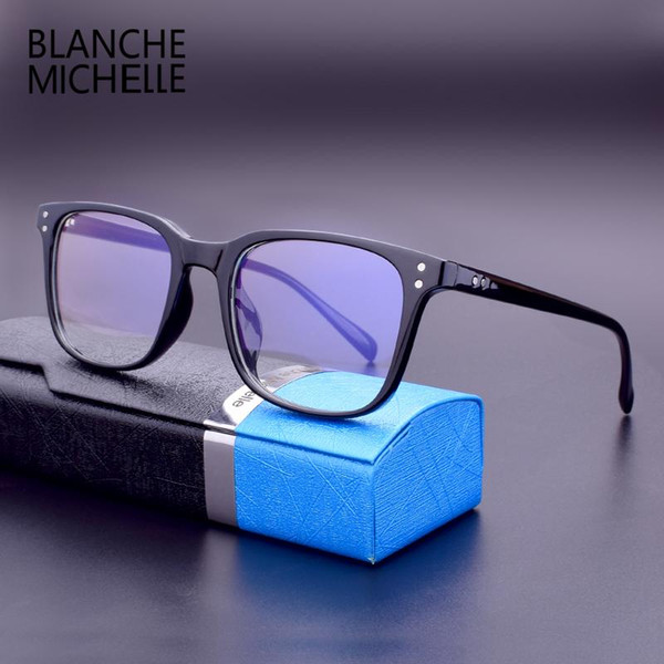 Blanche Michelle 2019 Square TR90 Frame Glasses Frame Women Men Retro Anti-Blue Computer Eyeglasses Frames Spectacle