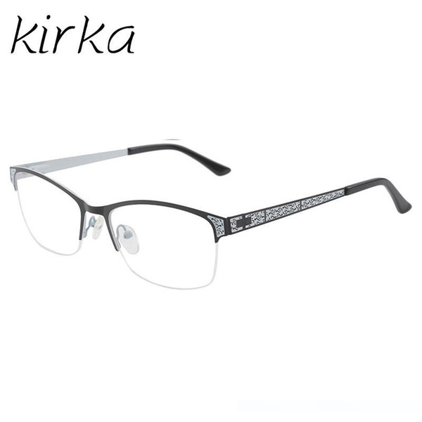 Kirka Vintage Myopia Glasses Frames Women Spring Hinge Optical Spectacles Frame No Diopter Clear Glasses Metal Eyeglasses Frame