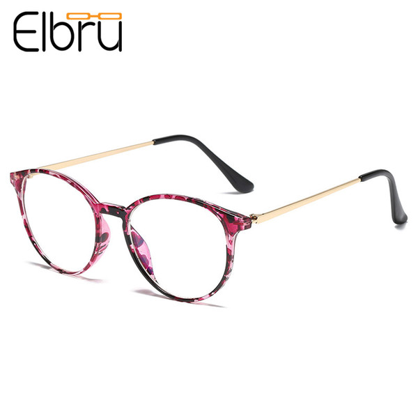Elbru Ultralight Anti-radiation Glasses Frame Women&Men Retro Floral Metal Round Frame Optical Spectacles Eyeglasses