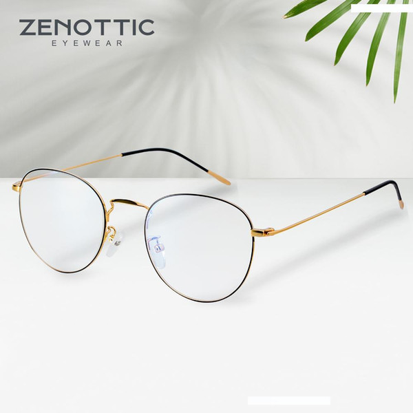 ZENOTTIC Retro Metal Glasses Frame Women Optical Spectacle Frame Anti Blue Light Eyeglasses For Men Women Eyewear BT7088