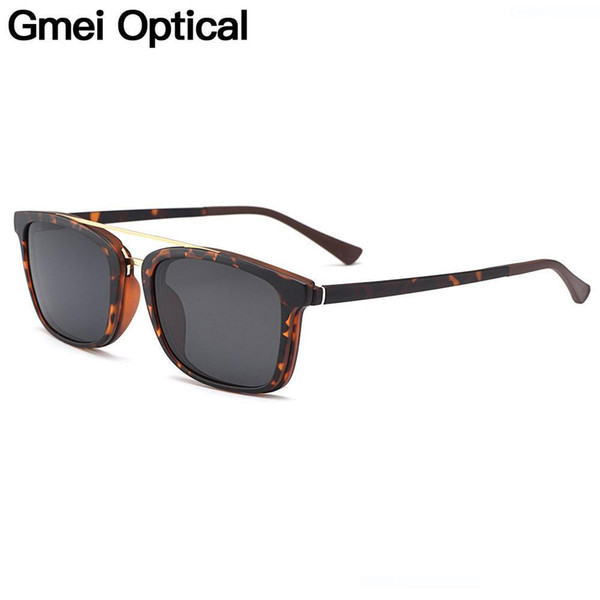 Gmei Optical Vintage Women Square Ultem Glasses Frame Ultralight Polarized Clip on Sunglasses Men Myopia Optical Frames HW964