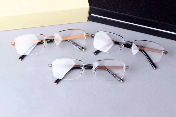 Brand design -2019 new men's half frame nearsighted glasses frame high-grade ultra light wooden legs men fashion 534