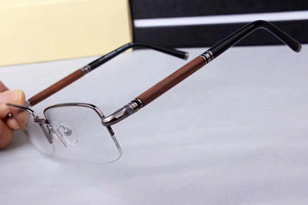 Brand design glasses new men's half frame nearsighted glasses frame high-grade ultra light wooden legs men fashion