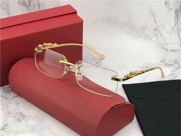 2018 new fashion designer optical glasses and sunglasses 1984615 square rimless frame transparent lens animal legs Vintage simple style clea