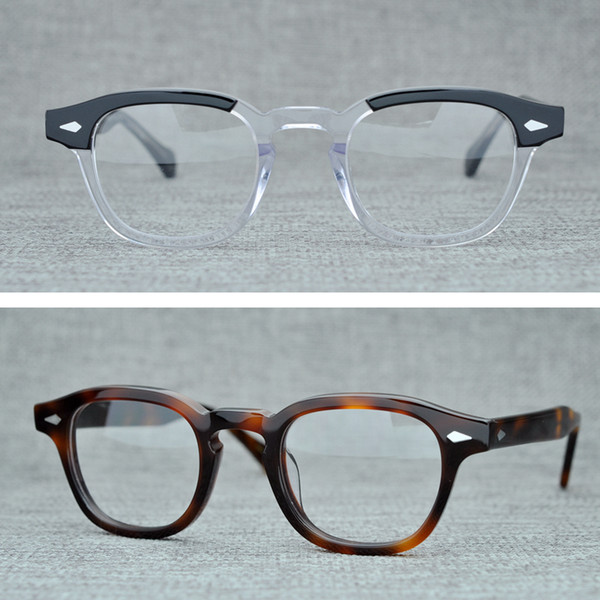 Round Handmade Acetate Frame Women Johnny Depp Glasses Men Brand Designer Computer Goggles Optical Spectacle frame Demi Myopia