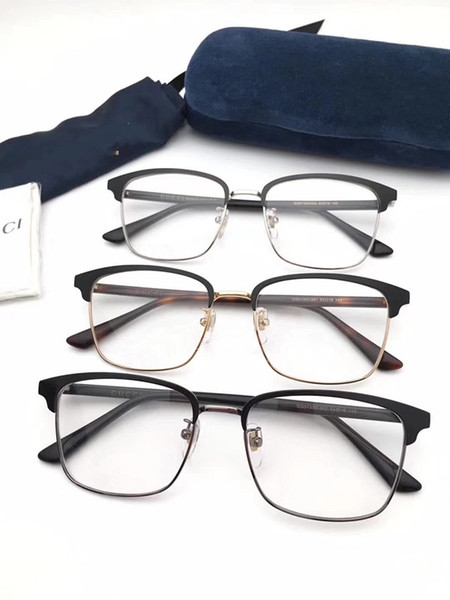 Classic Retro Clear Lens Nerd Frames Glasses Fashion Brand Designer Men Women Eyeglasses Vintage Half Metal Eyewear Frame GG01300