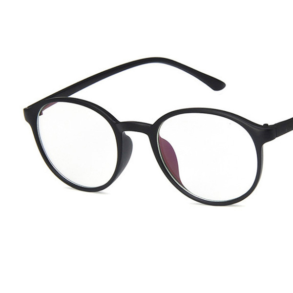 Simple men and women oval full frame glasses trend box type retro student flat mirror can be equipped with myopia frames.