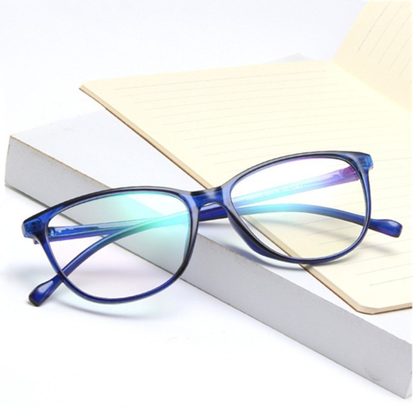 Retro Cat Eye Flat Mirror Ladies High Quality Brand Designer Fashion Flat Glasses Men's Retro Mirror Glasses