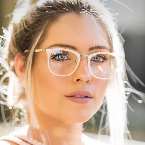 Fashion Cateye Women's Spectacles Frames Clear Fashion Optical Glasses Frame Female Cool Cat Eye Eyeglasses Eyewear UV400 Lens