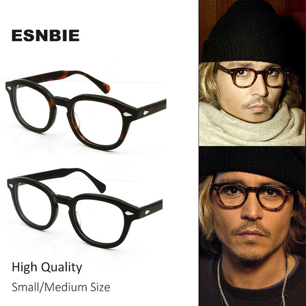 High Quality Acetate Johnny Depp Style Glasses Frame Men Retro Vintage Prescription Glasses Women Optical Spectacle Frame Round SH190919