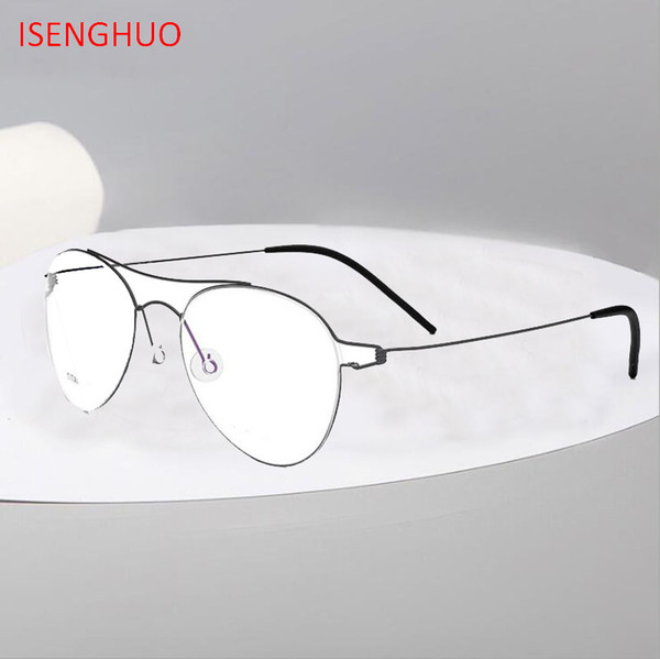 Titanium Alloy Optical Glasses Frame Men Ultralight Women Aviation Myopia Prescription Eyeglasses Korea Screwless Eyewea