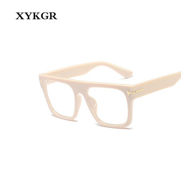 XYKGR new women's optical computer glasses frame large frame square black box leopard glasses men and women