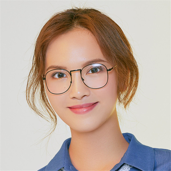 2019 Unisex Fashion Metal Eyeglasses Frames 5 Colors Vintage Simple Unisex Frames Polycarbonate Lens Round Eyewear Eye Glasses