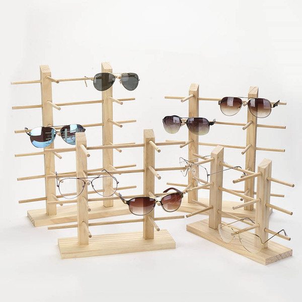 1 Pcs Wood Sunglass Display Rack Shelf Wooden Durable Eyeglasses Show Stand Holder QL Sale