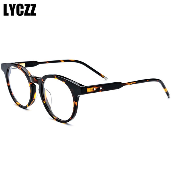 LYCZZ Leopard Retro Glasses Frame Women Men Brand Unique Stereoscopic Plate Eyeglasses Male Female Optical Clear Lens Oculos