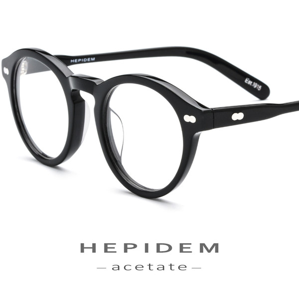 Acetate Glasses Frame Men Vintage Round Prescription Eyeglasses Women Retro Transparent Myopia Optical Frames Spectacles Eyewear