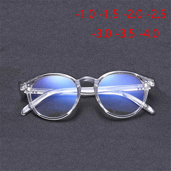 -1 -1.5 -2 -2.5 -3 -3.5 -4 Rivets Myopia Glasses with degree Women Men Short-sight Eyewear Black and Transparent Frame