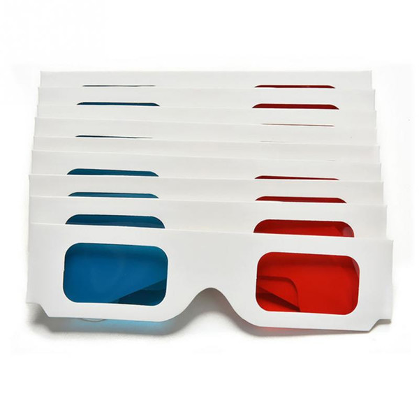 10pcs/lot Red Blue 3D Glasses Cardboard 3D Vision Glasses for Game Stereo Movie Cardboard