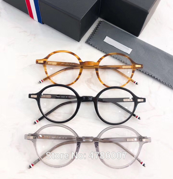 Acetate Optical Glasses Frame thom Men Full Vintage Round Prescription Eyeglasses Women Spectacles Eyewear with original box