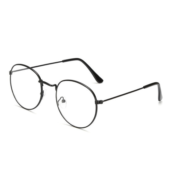 Retro Eyeglasses Frames Harajuku metal round flat mirror men and women literary round frame decorative frame