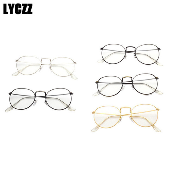 LYCZZ Ultralight Metal Glasses Frame Men Vintage Prescription Eyeglasses Frame Retro Optical Women Eyewear lunette de vue