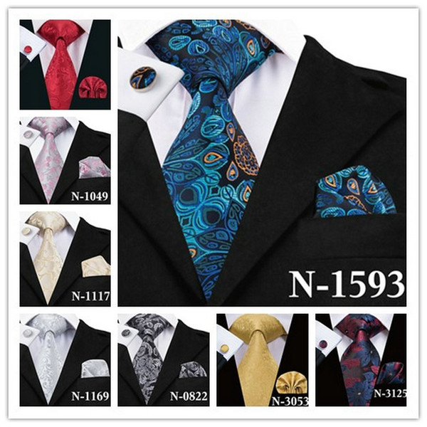 Mens Necktie Top whosesale 8 style Floral 100% Silk Handkerchief Weeding Party Business Tie Pocket Square Cufflinks Free Shipping SN-7074