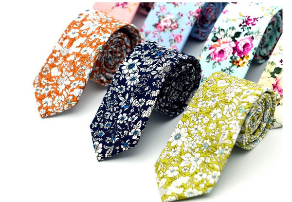 new top Floral ties Fashion Cotton Paisley Ties For Men Corbatas Slim Suits Vestidos Necktie Party Ties Vintage Printed Gravatas