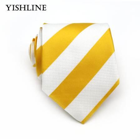 Fashion Mens Tie 8CM Yellow Orange Silk Neckwear Jacquard Woven Classic Neck Ties For Men Formal Business Wedding Party Groom