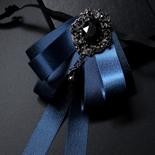 Handmade Fashion Boutique Accessories Blue Costume Accessories Silk Wedding Dress Men's Handmade Dress Korean Wedding Bow Tie