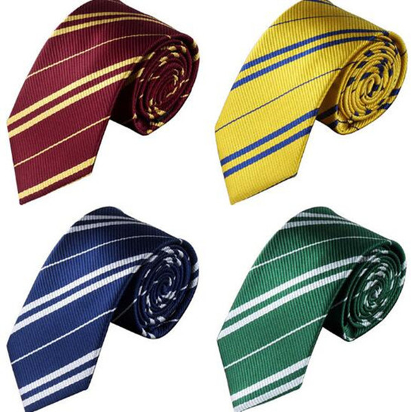 Striped Harry Potter Neck Tie for men school ties student Gryffindo Ravenclaw Hufflepuff Slytherin Necktie harry potter necktie DHL Free