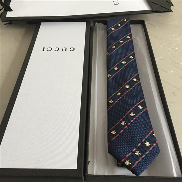 brand Jacquard Woven Neck Tie For Men Classic Check Ties Fashion high quality Mens Necktie For Wedding Business Suit letter Tie with box