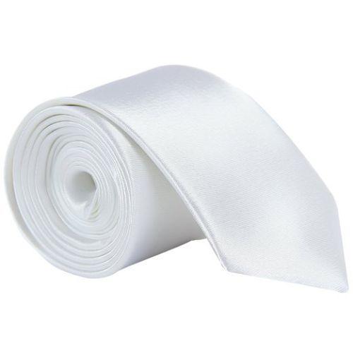 WHITE Wedding Banquet Slim Classic New Men's Narrow Skinny Ties Solid Color Necktie