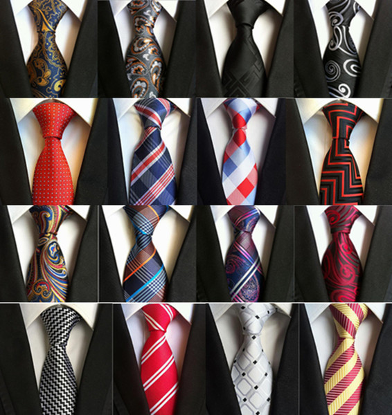 260 Styles 8cm Men Ties Silk Tie Mens Neck Ties Handmade Wedding Party Paisley Necktie British Style Business Ties Stripes