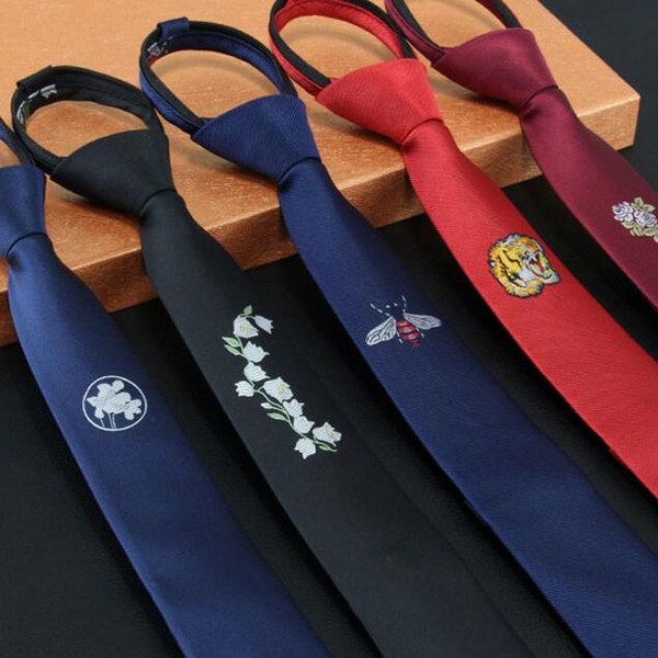 neck ties for mens narrow 5 cm students small personality lazy man pull chain easy to pull tie